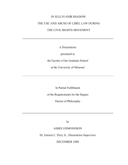 IN SULLIVAN`S SHADOW: THE USE AND ABUSE OF LIBEL LAW