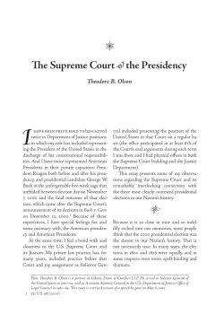 The Supreme Court and the Presidency
