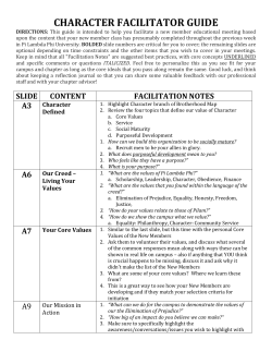 Facilitator Guide - Character