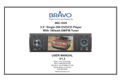 USER MANUAL V1.2 IND-1035 3.5&rdquo; Single DIN DVD/CD Player