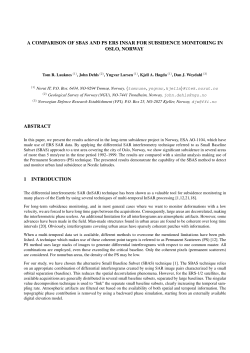 a comparison of sbas and ps ers insar for subsidence monitoring in