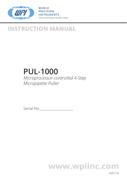 PUL-1000 Programmable Puller Instruction Manual