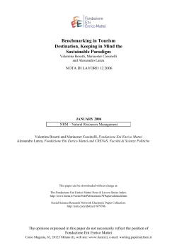 Benchmarking in Tourism Destination, Keeping in Mind the