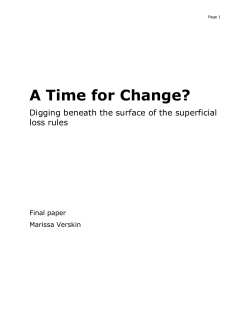 A Time for Change? - University of Waterloo