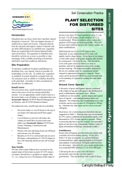 PLANT SELECTION FOR DISTURBED SITES Sustainable Options