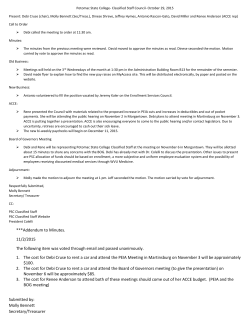 ***Addendum to Minutes. 11/2/2015 The following item was voted