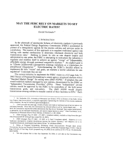May the FERC Rely on Markets to Set Rates?