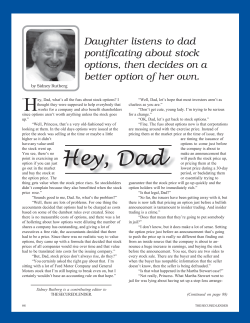 Daughter listens to dad pontificating about stock options, then