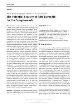 The Potential Scarcity of Rare Elements for the Energiewende