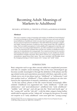 Becoming Adult: Meanings of Markers to