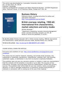 British overseas retailing, 1900&ndash;60: International firm characteristics