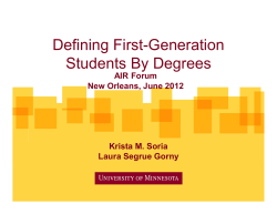 Defining First-Generation Students By Degrees 2-2