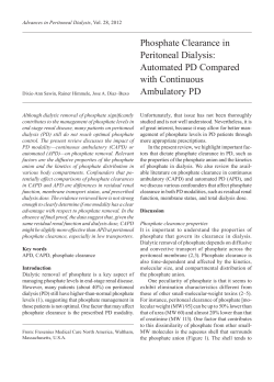 Phosphate Clearance in Peritoneal Dialysis