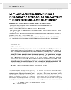 mutualism or parasitism using a phylogenetic