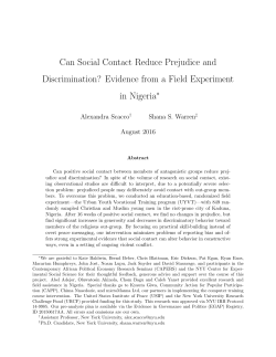 Can Social Contact Reduce Prejudice and Discrimination