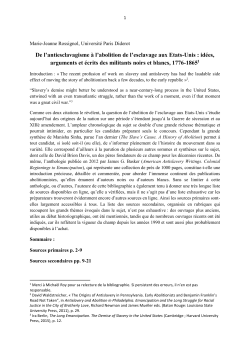 De l`antiesclavagisme &agrave; l`abolition de l`esclavage aux Etats