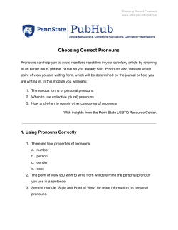 Choosing Correct Pronouns - Sites@PSU