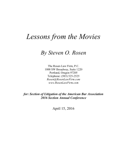 Lessons from the Movies