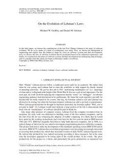 On the Evolution of Lehman`s Laws
