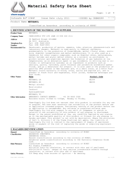 Material Safety Data Sheet
