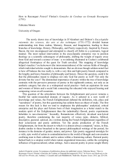 How to Reconquer Poiesis? Florian`s Gonzalve de Cordoue ou