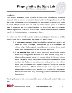 Fingerprinting the Stars Lab