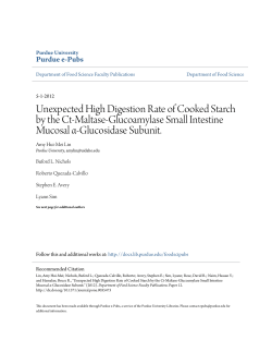 Unexpected High Digestion Rate of Cooked Starch - Purdue e-Pubs