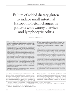 Failure of added dietary gluten to induce small intestinal