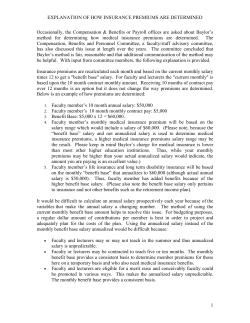 Explanation of How Medical Premiums are