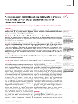 Normal ranges of heart rate and respiratory rate in children from