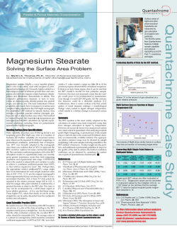 Magnesium Stearate: Solving the Surface Area Problem