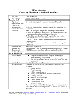 Ordering Numbers &ndash; Rational Numbers
