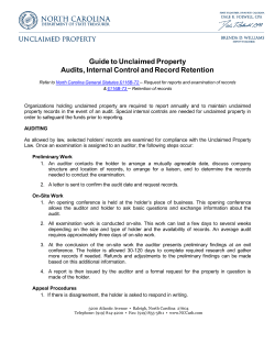 Audits, Internal Control and Record Retention