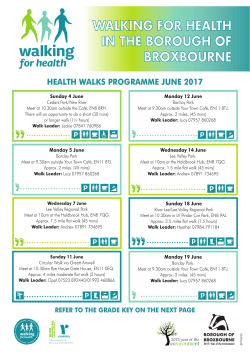 HEALTH WALKS PROGRAMME JUNE 2017