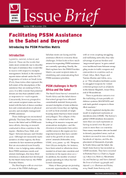 Facilitating PSSM Assistance in the Sahel and Beyond