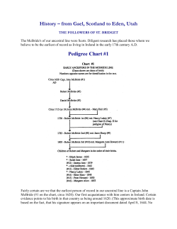 History &ndash; from Gael, Scotland to Eden, Utah Pedigree Chart #1