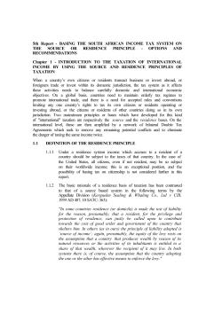 5th Report - BASING THE SOUTH AFRICAN INCOME TAX SYSTEM