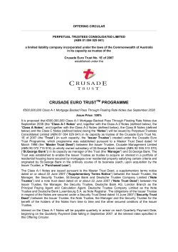 crusade euro trust programme