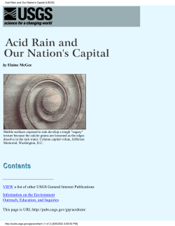 Acid Rain and Our Nation`s Capital [USGS]