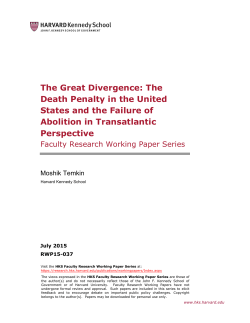 The Great Divergence: The Death Penalty in the United States and