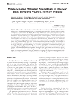 Middle Miocene Molluscan Assemblages in Mae Moh