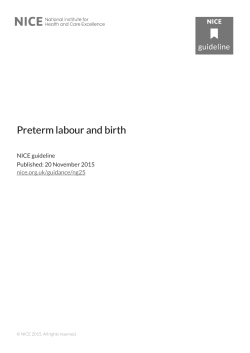 Preterm labour and birth