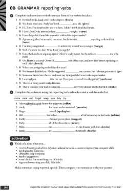 SB GRAMMAR reporting verbs