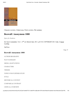 Beowulf: Anonymous 1000 - the Chicopee High School Library