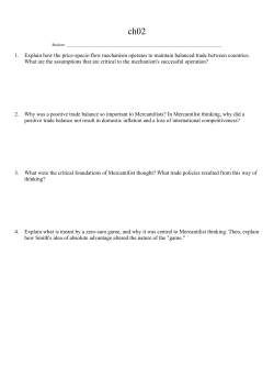 1. Explain how the price-specie-flow mechanism