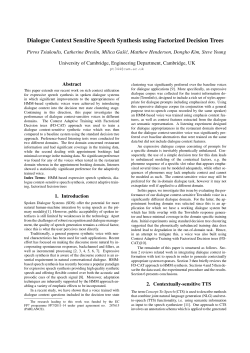 Dialogue Context Sensitive Speech Synthesis using Factorized