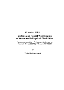 Multiple and Repeat Victimization of Women