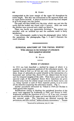 external angle of the palpebral fissure three injections are given