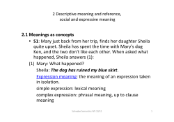 2 1 M i 2.1 Meanings as concepts • S1: Mary just back from her trip