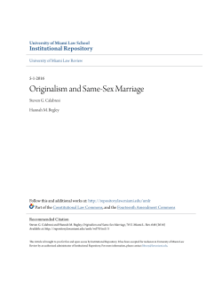 ARTICLES Originalism and Same-Sex Marriage